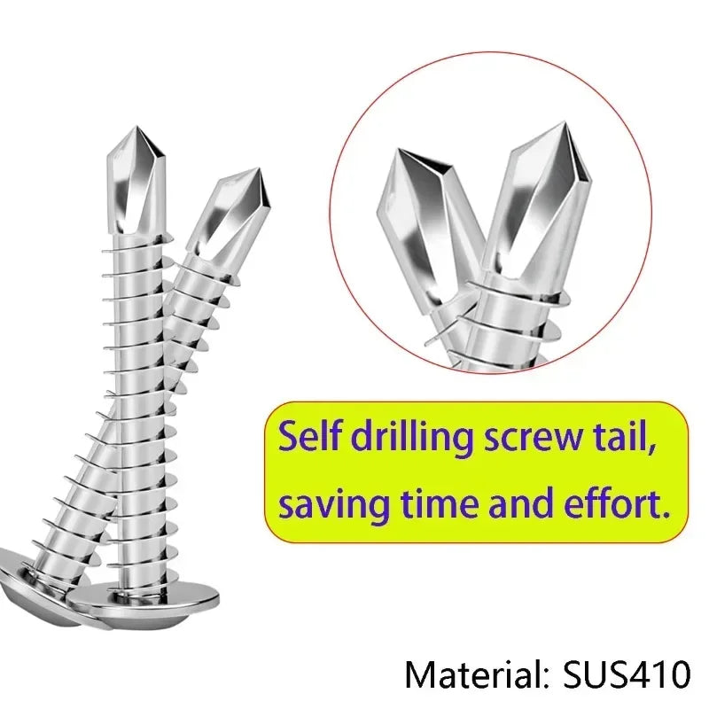 בורג קודח מפלדת אל חלד