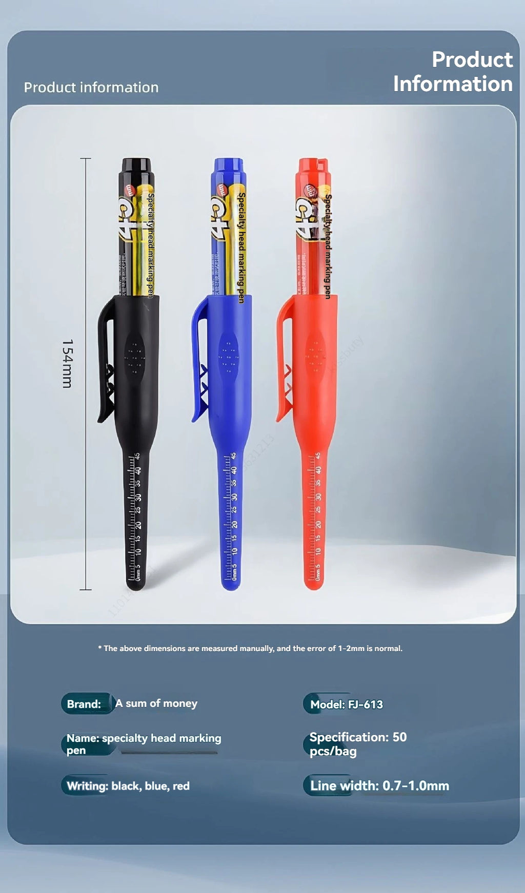 טוש עם חוד מוארך