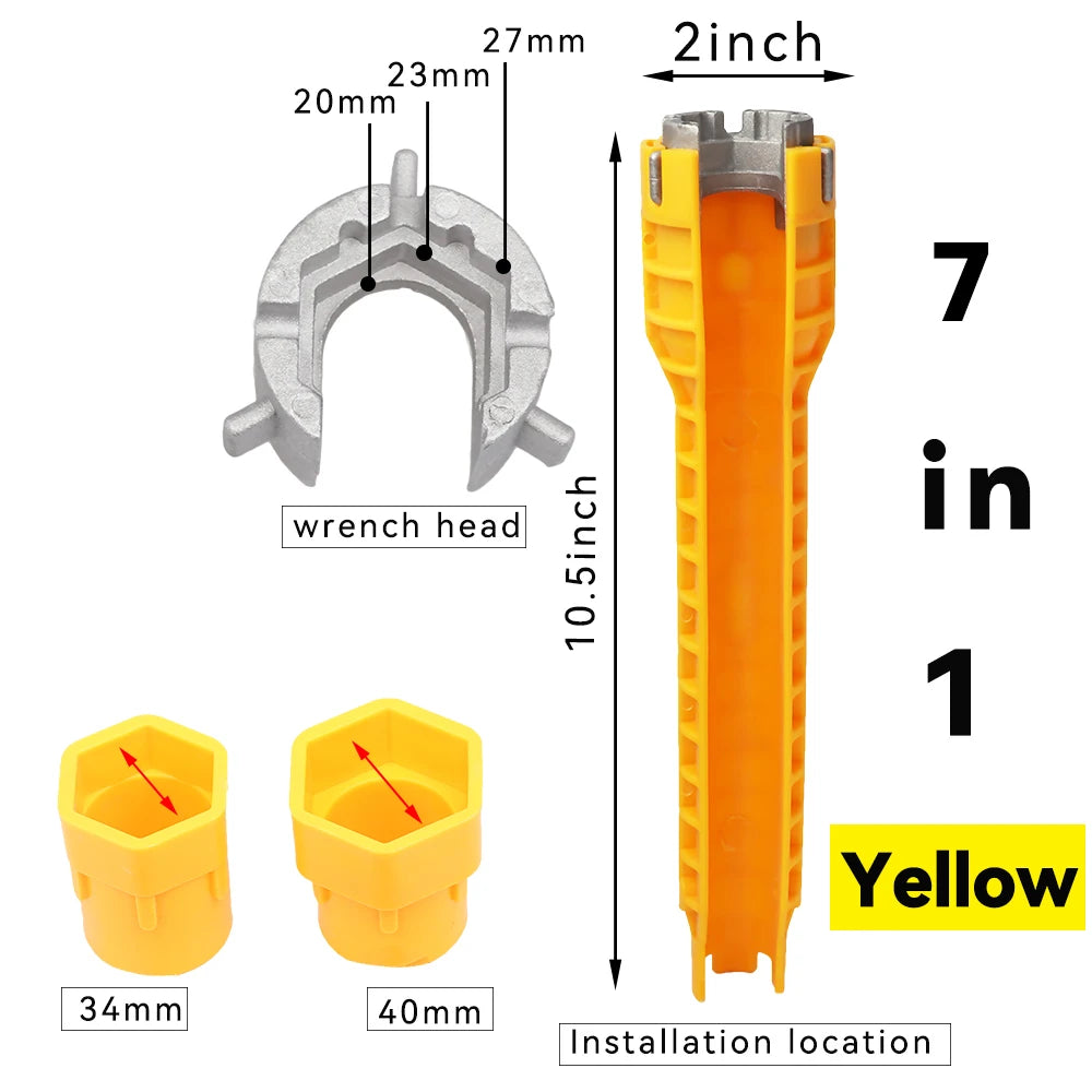 8 ב-1 ברז כיור ברז תיקון כלי החלקה מטבח חדר אמבטיה ברז הרכבה מפתח אינסטלציה התקנה מפתח ברגים