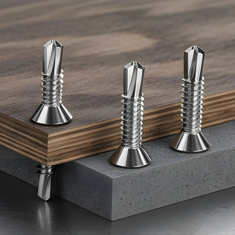 בורג קודח לפח פלדת על חלד