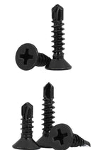 בורג קודח ראש שטוח מפלדת אל חלד (שחור)