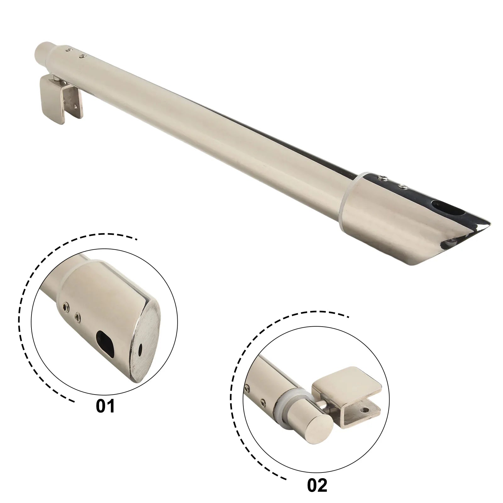 זרועות תמיכה למקלחון מתכוונן מפלדת אל-חלד עבור פנל זכוכית 8-12 מ"מ לדלת זכוכית לחדר הצורך קבוע התקנה קלה 