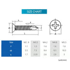 בורג קודח ראש שטוח מפלדת אל חלד (שחור)