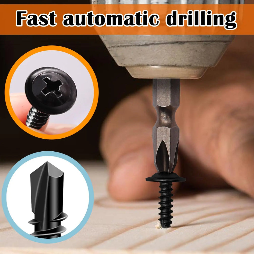 בורג קודח לפח מפלדת אל חלד (שחור)