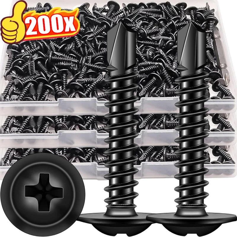 בורג קודח לפח מפלדת אל חלד (שחור)