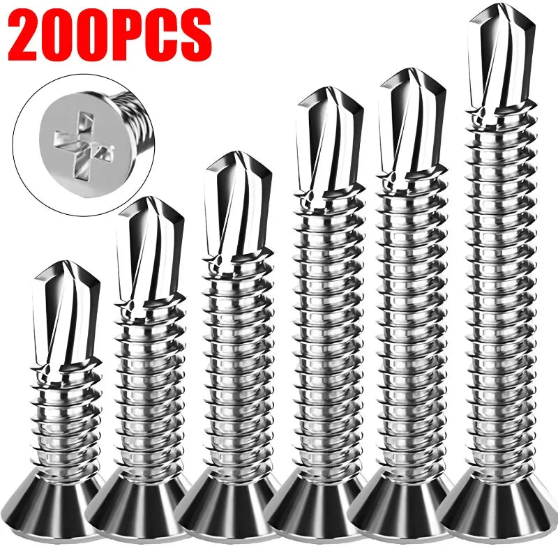 בורג קודח לפח פלדת על חלד