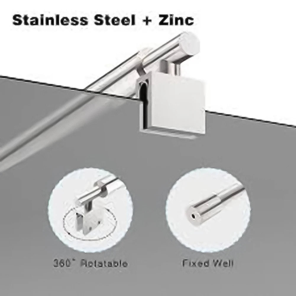 זרועות תמיכה למקלחון מתכוונן מפלדת אל-חלד עבור פנל זכוכית 8-12 מ"מ לדלת זכוכית לחדר הצורך קבוע התקנה קלה 