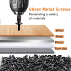 בורג קודח לפח מפלדת אל חלד (שחור)